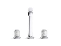 Sink faucet, arch spout, clear Saint-Louis crystal knob handles 3