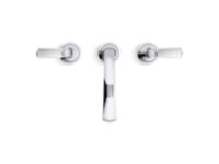 Sink faucet, arch spout, Frost Wave enamel lever handles 4