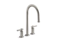 Pulldown Widespread Faucet, Arch Spout, Lever Handles 0 0