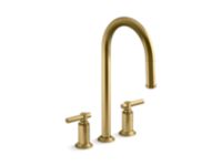 Pulldown Widespread Faucet, Arch Spout, Lever Handles 0 0