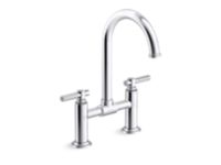 Deck-Mount Bridge Faucet, Arch Spout, Lever Handles 0 0