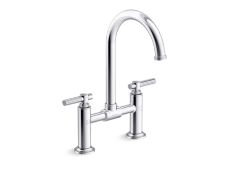 Central Park West® Deck-Mount Bridge Faucet, Arch Spout, Lever Handles