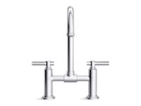 Deck-Mount Bridge Faucet, Arch Spout, Lever Handles 1 1