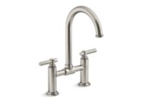 Deck-Mount Bridge Faucet, Arch Spout, Lever Handles 0 0