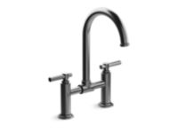 Deck-Mount Bridge Faucet, Arch Spout, Lever Handles 0 0