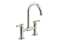 Deck-Mount Bridge Faucet, Arch Spout, Lever Handles 0 0