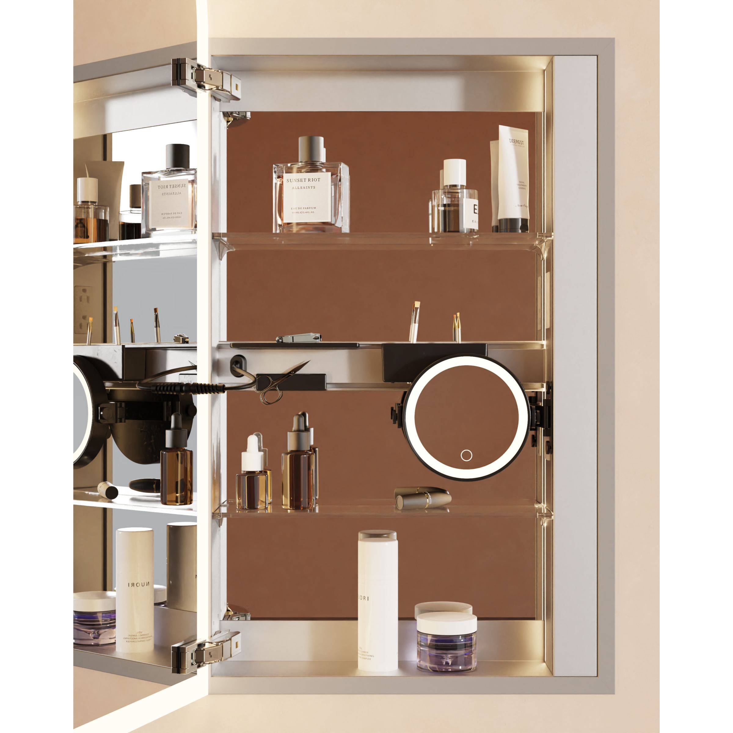 Lighted Adjustable Magnification Mirror Bathroom Accessories
