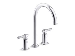 Swing Spout Widespread Faucet, Arch Spout, Lever Handles