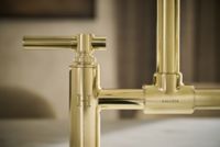 Deck-Mount Bridge Faucet, Arch Spout, Lever Handles 4 4