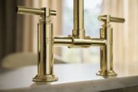 Deck-Mount Bridge Faucet, Arch Spout, Lever Handles 3 3