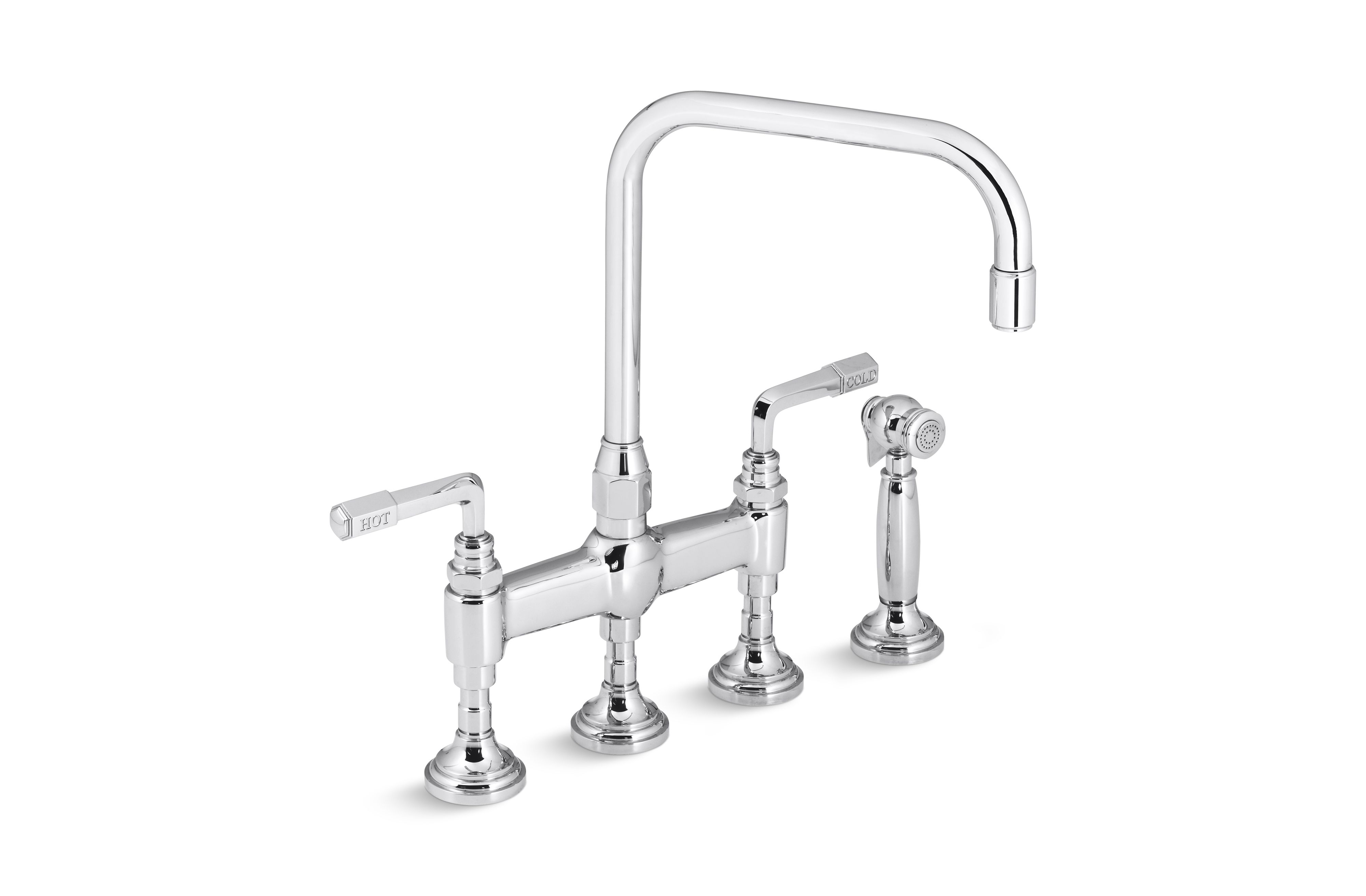 For Town — Kitchen Faucet with Sidespray, Lever Handles