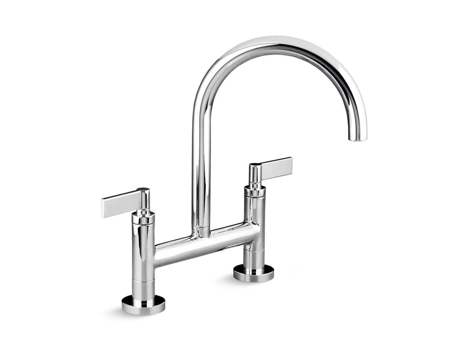 One Deck Mounted Bridge Kitchen Faucet Lever Handles P25202 LV