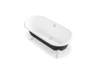 Freestanding Claw Foot Bathtub with Black Exterior 1