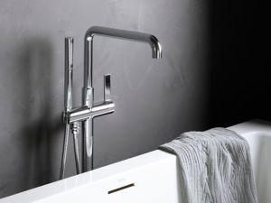 One Freestanding Bath Faucet, Less Handshower