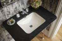 Under-mount Sink, Soft Rectangle with Overflow, Glazed 2