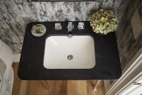 Under-mount Sink, Soft Rectangle with Overflow, Glazed 1