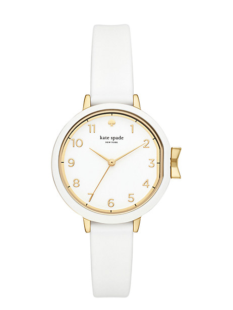 KATE SPADE WHITE SILICONE PARK ROW WATCH,ONE SIZE