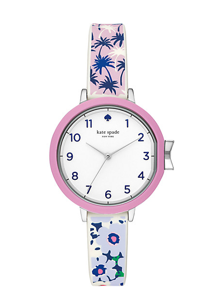 KATE SPADE PARK ROW TROPICAL SILICONE WATCH,796483391253