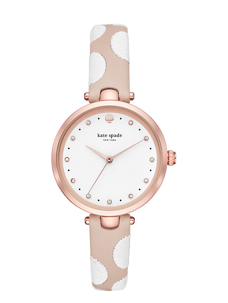 KATE SPADE WHITE DOT HOLLAND WATCH,ONE SIZE