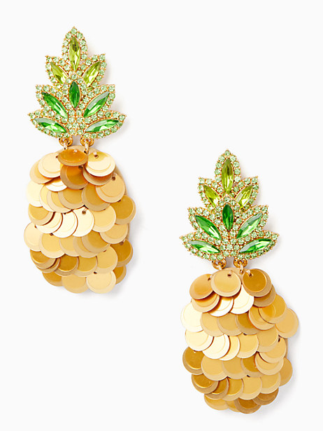 KATE SPADE BY THE POOL PINEAPPLE STATEMENT STUDS,098686700758