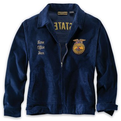 Blue corduroy FFA zip up jacket