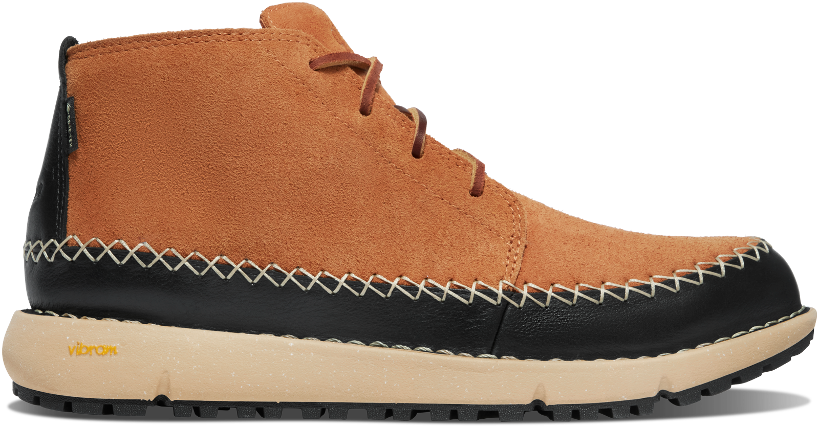 A brown suede boot that resembles a moccasin