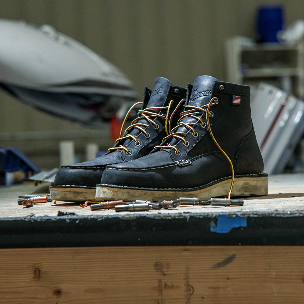 Danner Bull Run Moc Toe 6 Black Steel Toe