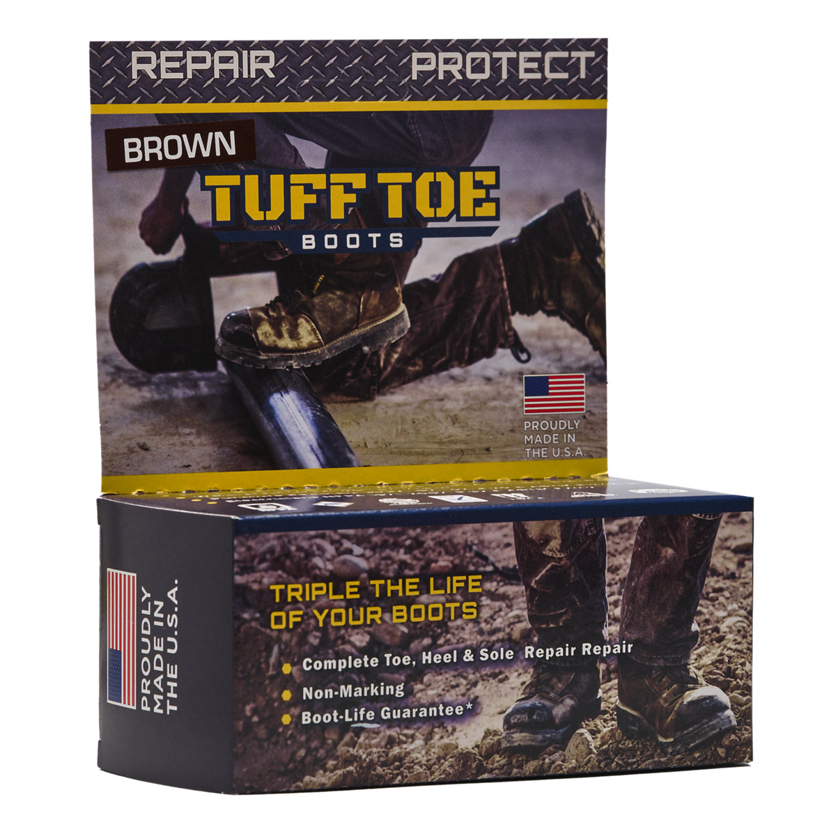 Tuff Toe Boot V2 Heavy Duty Protector Guard Cover Dip| Shoe Repair Glue Adhesive, Brown