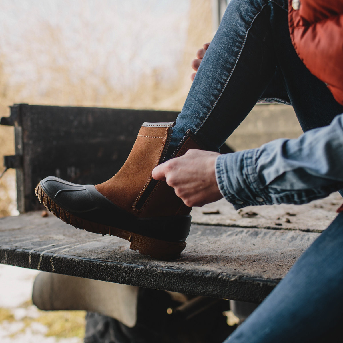 Women's Aero Timber Top Zip 6" Clay Brown Shearling