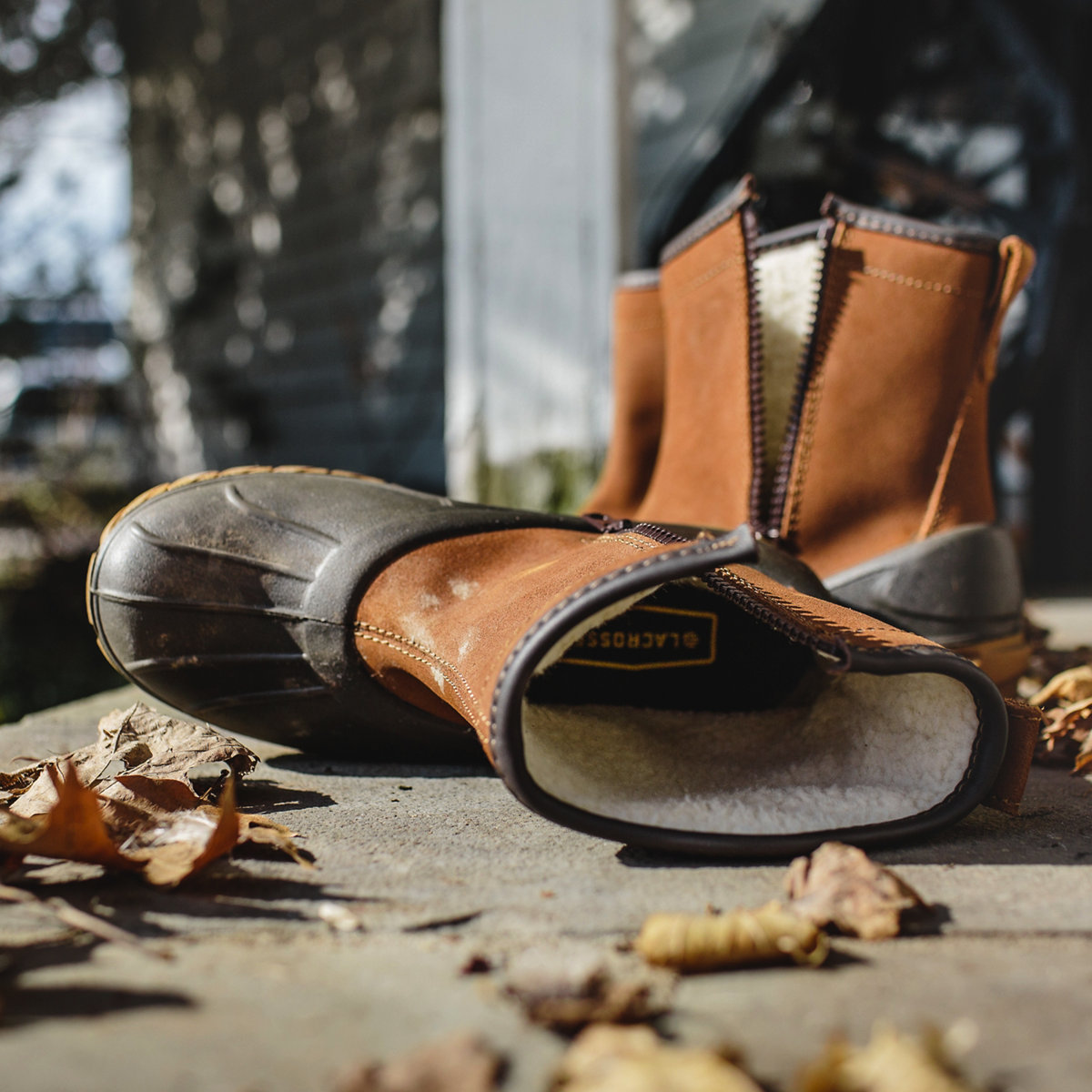 Mens duck boots with on sale zipper