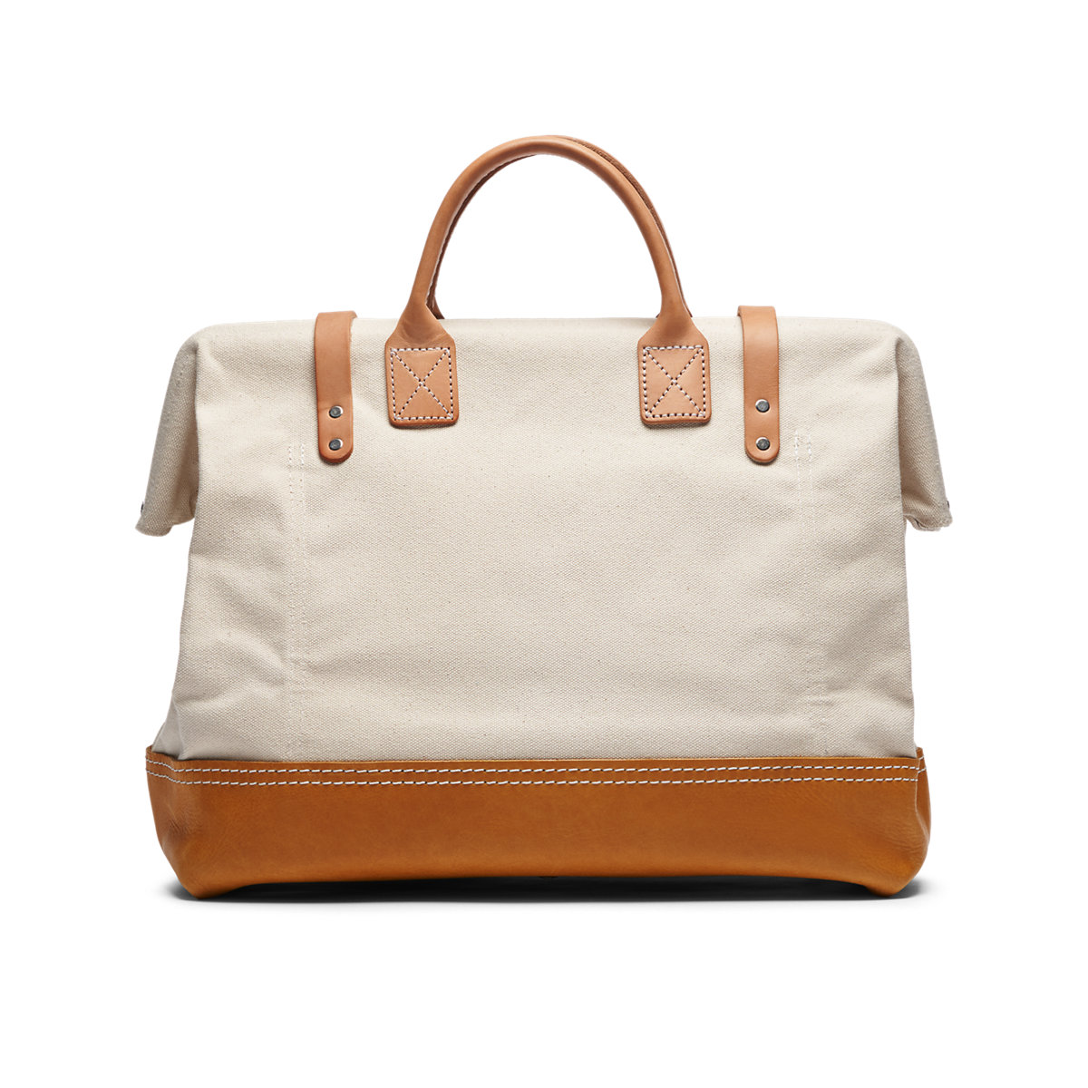 Canvas and outlet leather bag