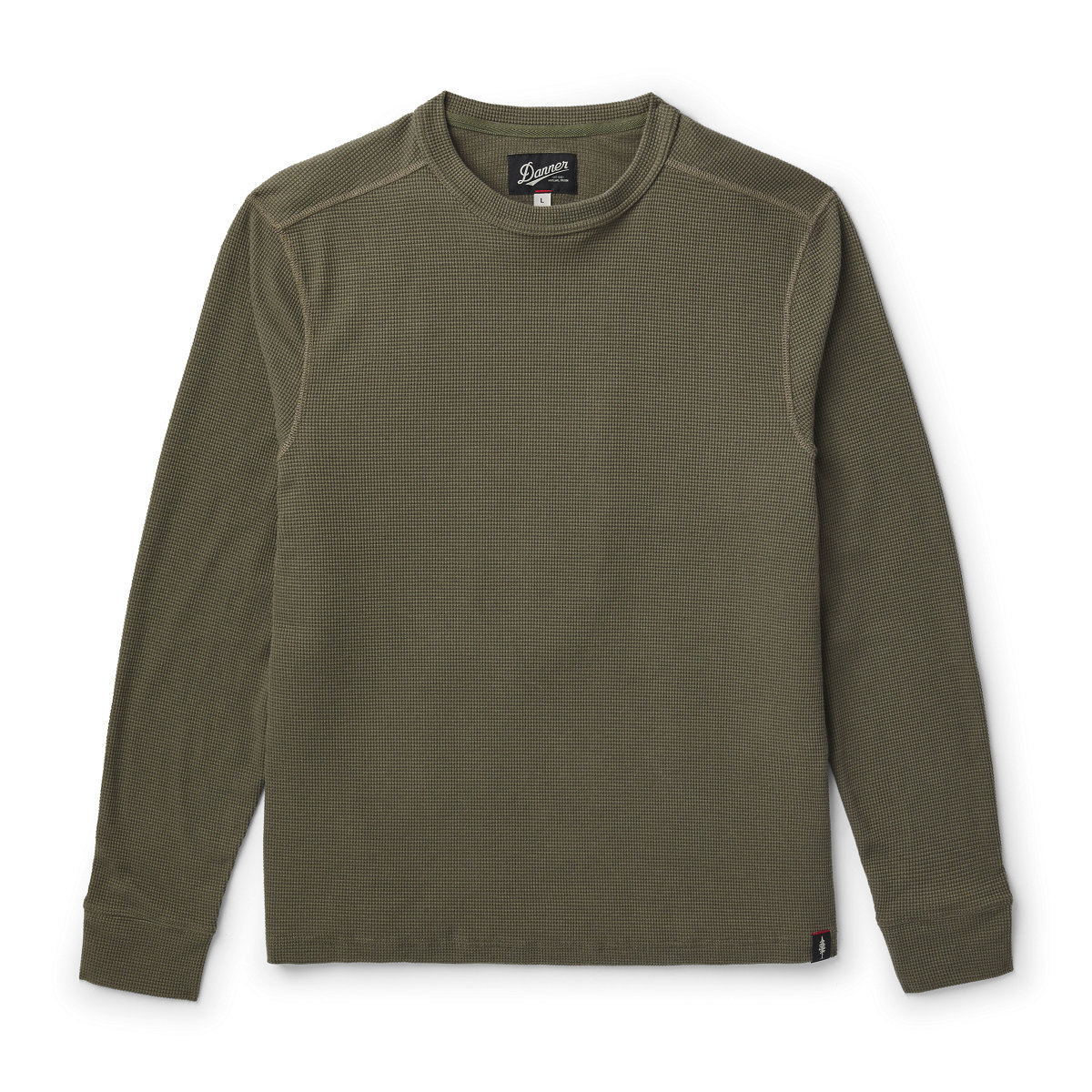 Santiam Waffle LS Tee Dusty Olive - M