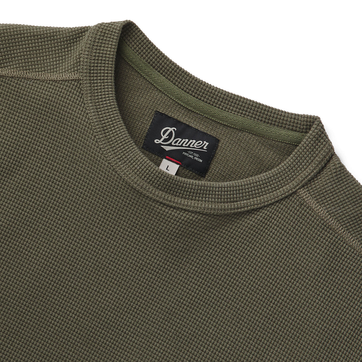 Santiam Waffle LS Tee Dusty Olive - M