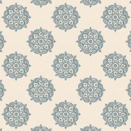 Blue Medallion Block Print Fabric Multi Medallionaire Niagara Loom Decor