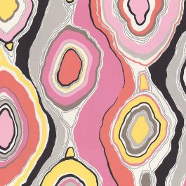 Hot Pink Orange Abstract Fabric Tobi Fairley La Petit Roche Coral Loom Decor