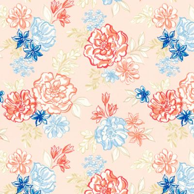 coral floral fabric