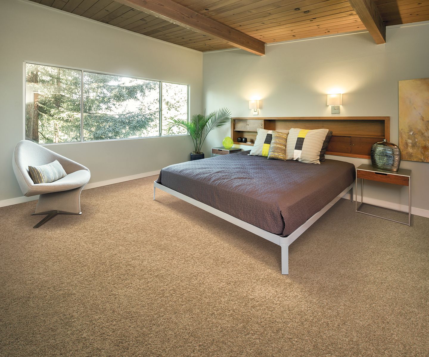 warm toned bedroom