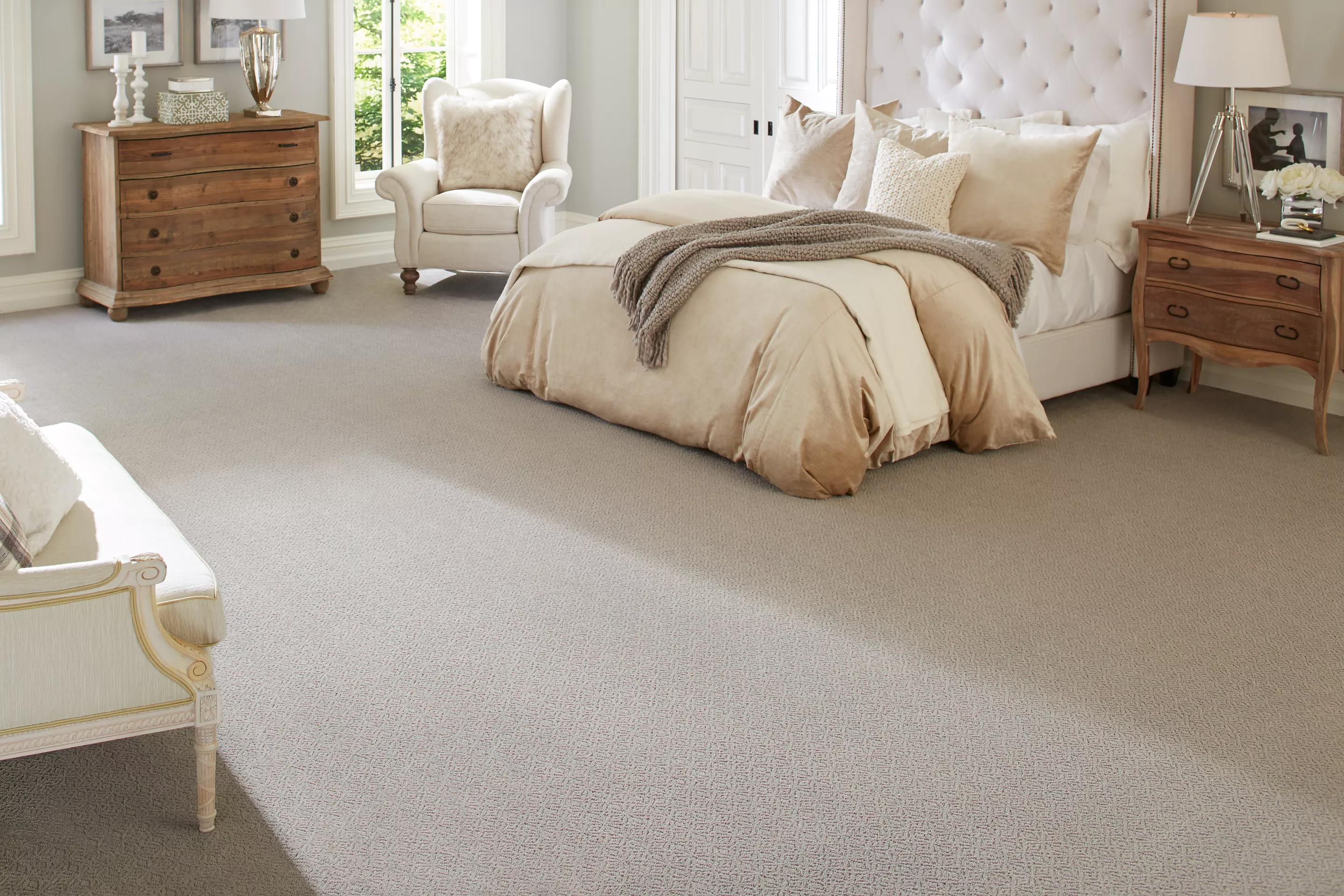 bedroom with SmartStrand carpet