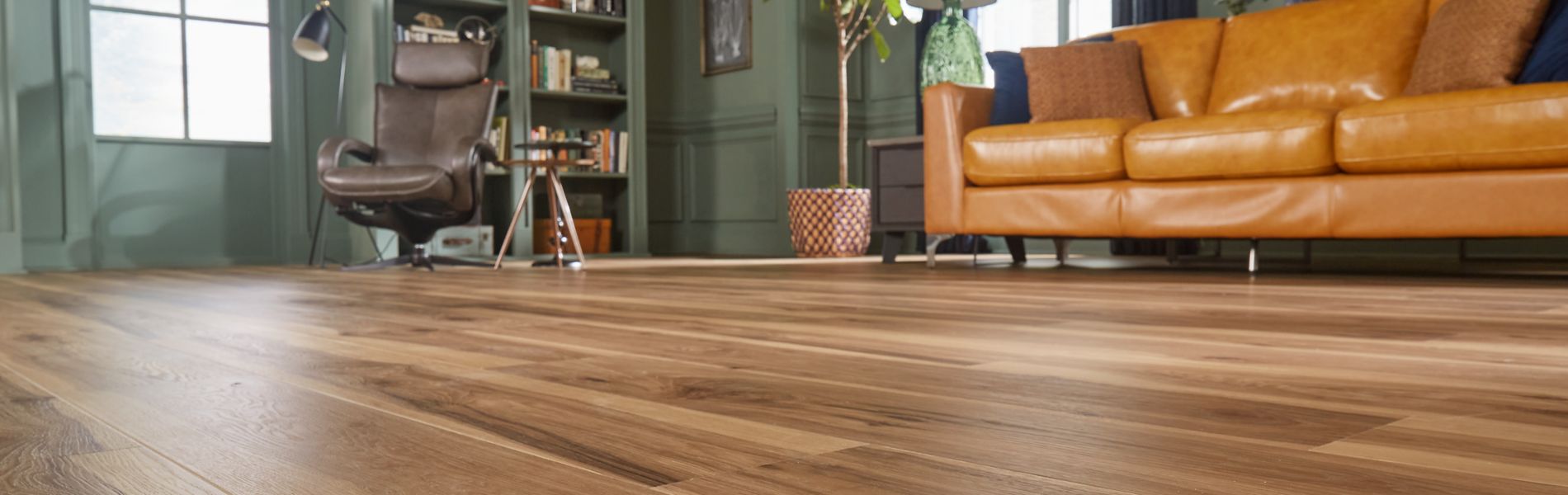 resilient, family-friendly floors in living room