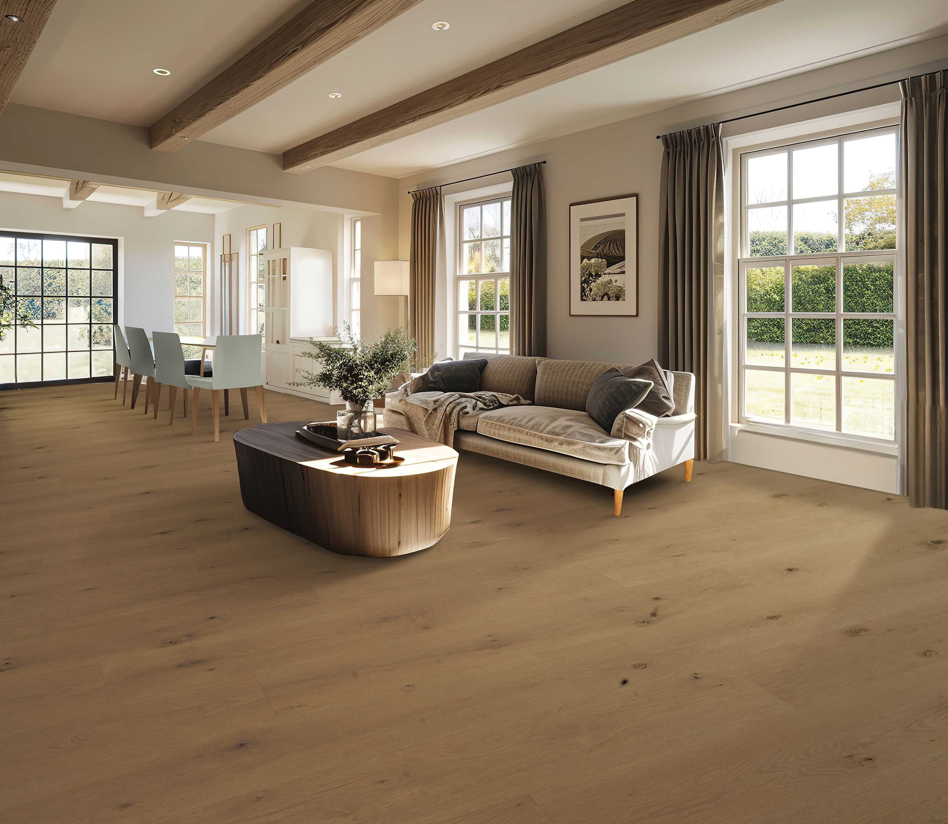 ブラウン フワフワラグ 無地アルモニア コモドシリーズプレミアムアーバンデザイン Woodland Resort, Brown Bark Oak, Resilient / Vinyl | Mohawk Flooring