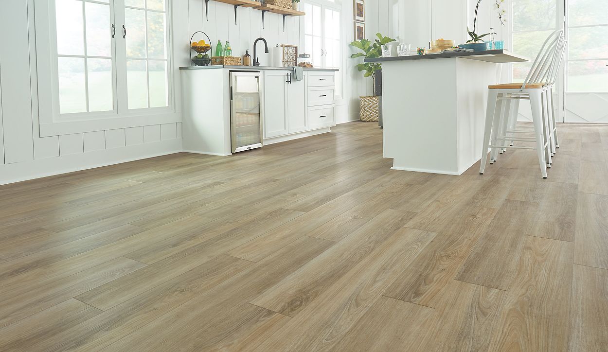 Mohawk Solid Tech Plus - Amber Escape Sterling - Rigid Core Waterproof  Flooring with Attached Pad 9 x 60 Waterproof Luxury Vinyl Plank Flooring