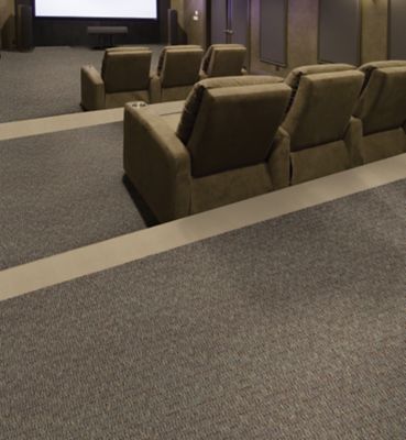All Carpet Inc. - Carpeted platform movie theater room #carpet #rugs #floors