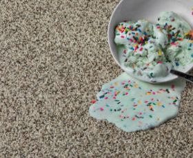 ice cream spilled on carpet