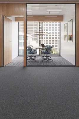 Art Intervention - Creative Spark - 989, Carbon - Draft Point - 959, Pewter - Carpet Tile