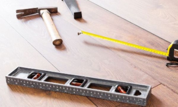 installation tools on hardwood floors