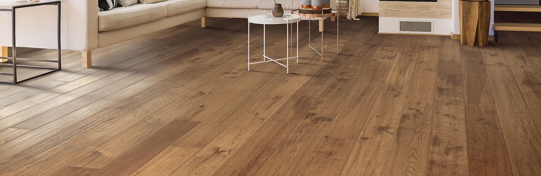 hallway with light brown hardwood floors