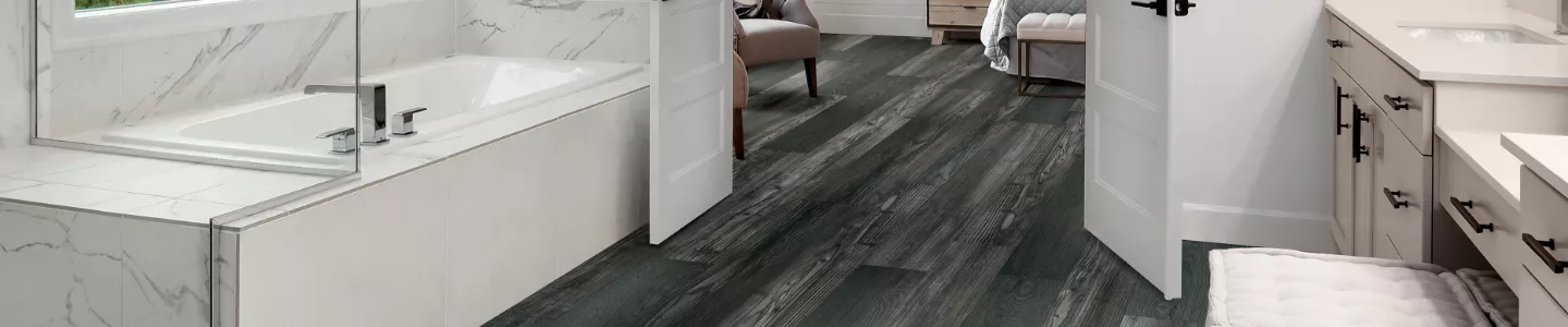 Dark Flooring in a Bathroom