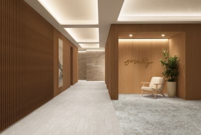 Assembled Travertine | Slabbed, 828 Silt - Assembled Threads, Contour Drift, 738 Pebble Stitch | LVT