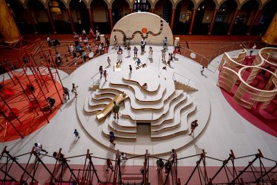 National Building Museum — The Playground — HERO Rubber Made with Nike Grind – Original Colorways – 738 Dream, 368 Pulse, 242 Spark and 333 Ignite