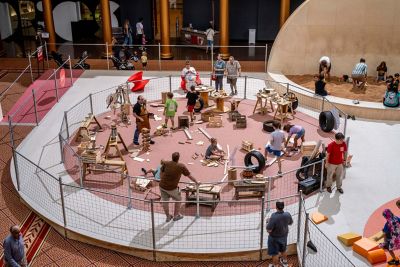 National Building Museum — The Playground — HERO Rubber Made with Nike Grind – Original Colorways – 738 Dream, 368 Pulse, 242 Spark and 333 Ignite